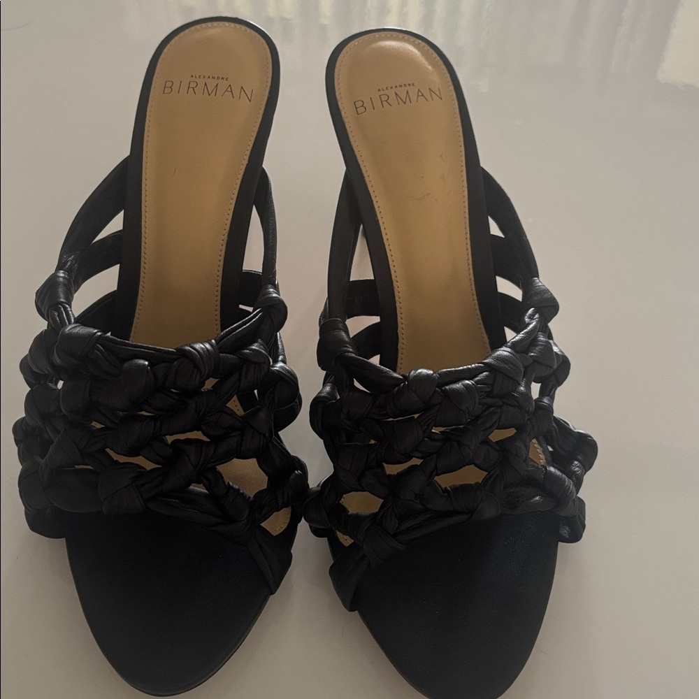 Alexandre Birman Black Braided Heels 38